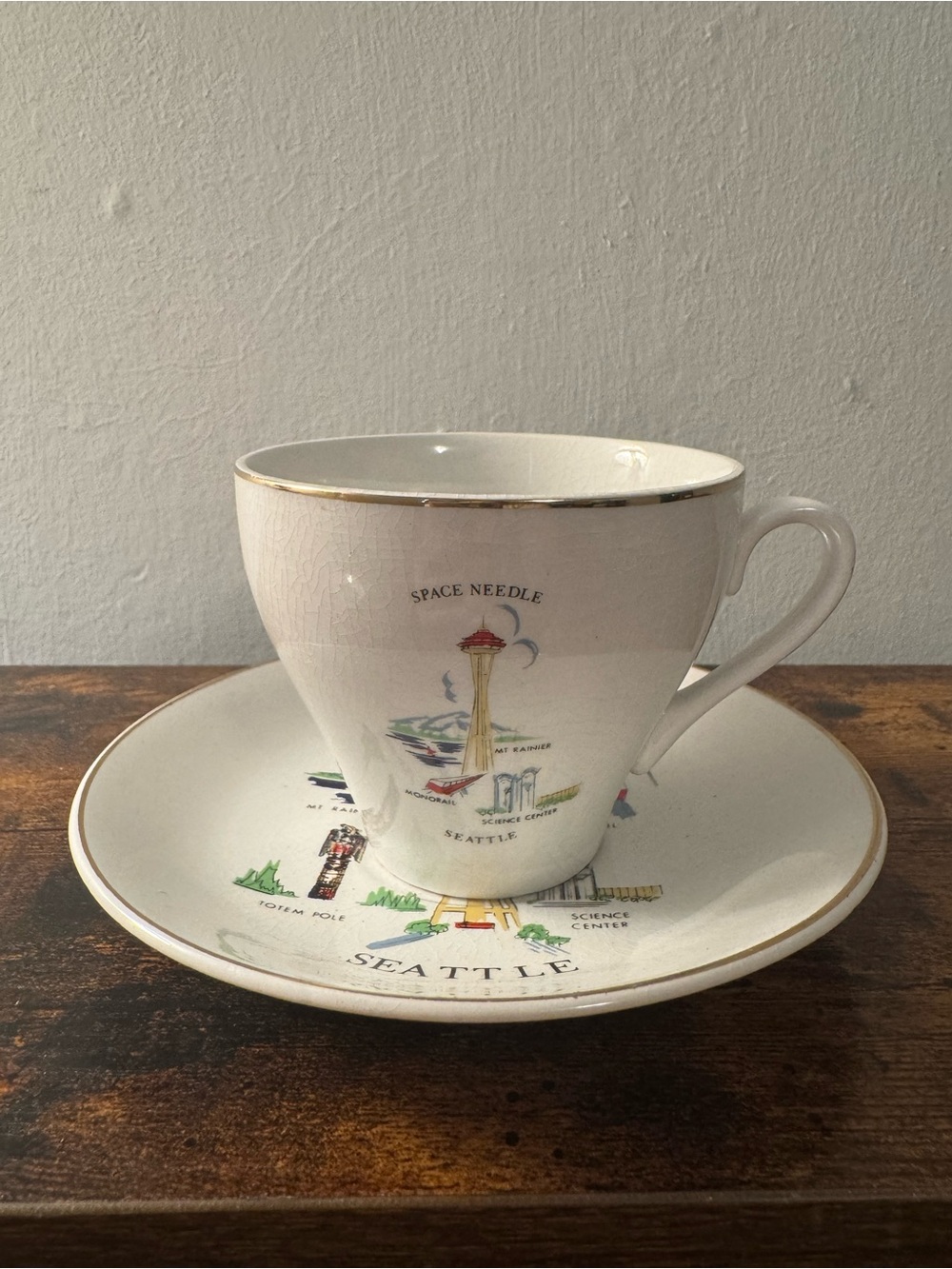 Vintage Seattle, Washington Space Needle Tea Cup & Saucer